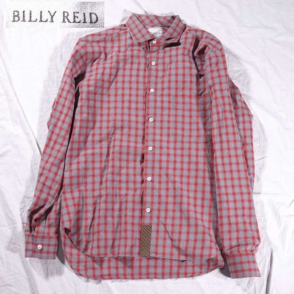 Billy Reid Plaid Button Up Shirt Red Mens Fits Small Medium